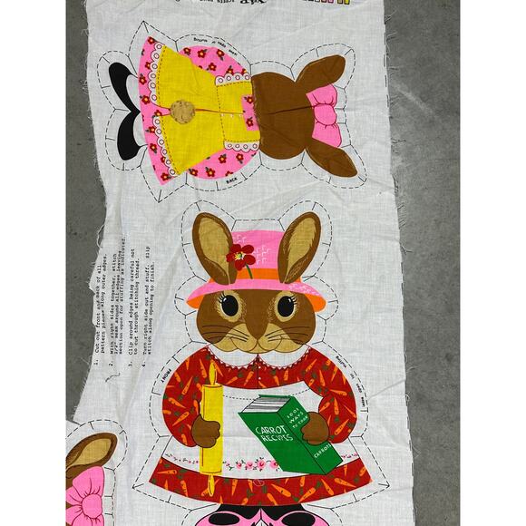 Bunny Hop, Fabric Panel, Cut and Sew, Craft Project, ~ 250604-WH M-01-01 - Picture 3 of 6